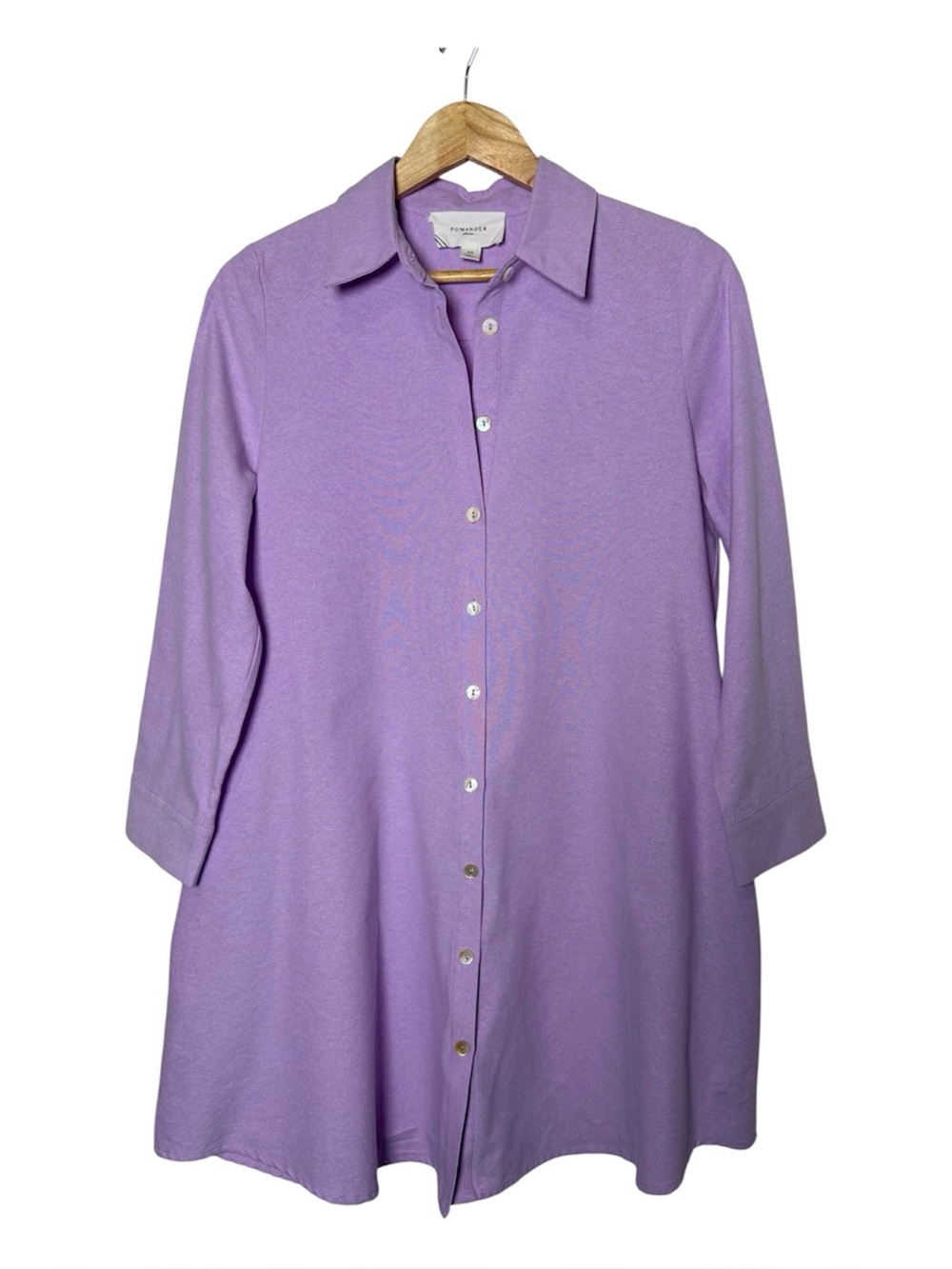 Tuckernuck POMANDER PLACE Oxford Harris in Lavender Purple Shirt Dress XS - Picture 3 of 7
